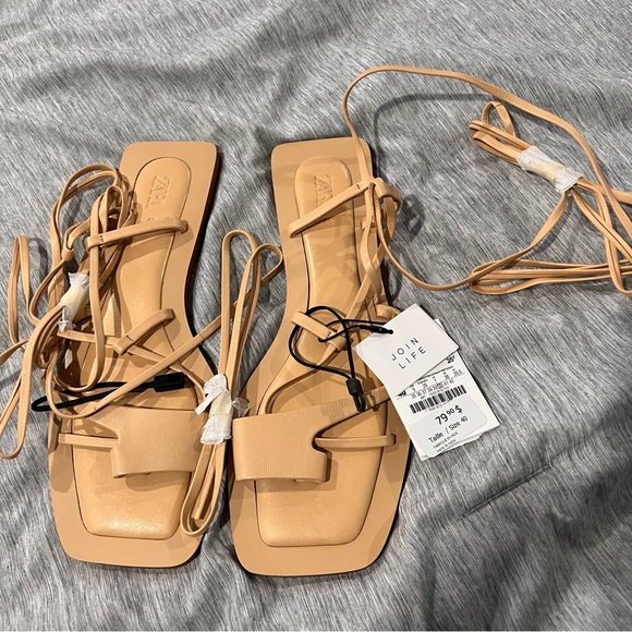 Brand New Zara Lace up flats - Picture 2 of 4